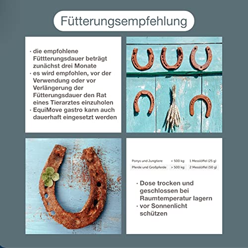 EquiMove Gastro (1,5 kg) | Magenschutz für Pferde | Unterstützung von Magen und pH-Wert | mit Mineral-Algen (Lithothamnium) und Kamillenblüten-Extrakt