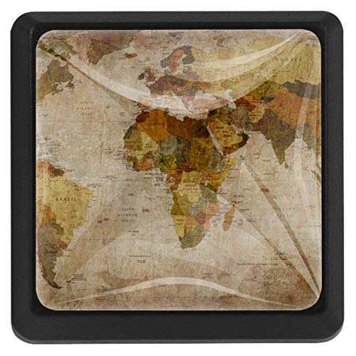 EZIOLY Perillas cuadradas de estilo étnico con mandala, para gabinetes de cocina, aparador, aparador, tiradores de cajón, 3 piezas