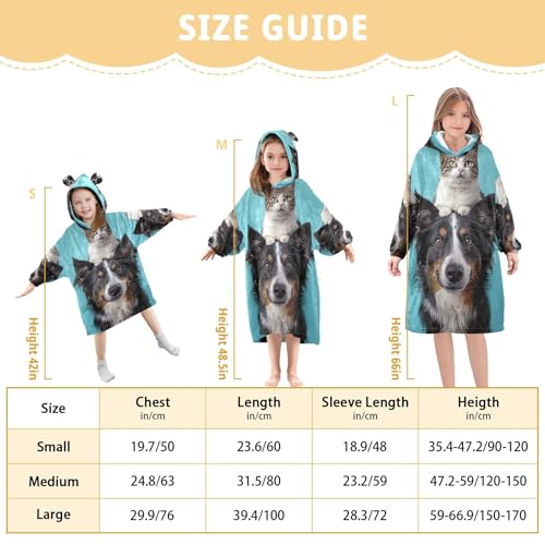 Orange Cat Blue Kids Wearable Blankets Teen Girls Sweater Animal 3D Print Toddler Boys Oversized Sweatshirt Hoodie3
