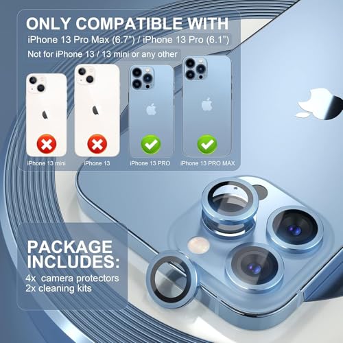 Image of Mobile Camera Lens Protector Compatible for iPhone 16 Pro & iPhone 16 Pro Max Blue