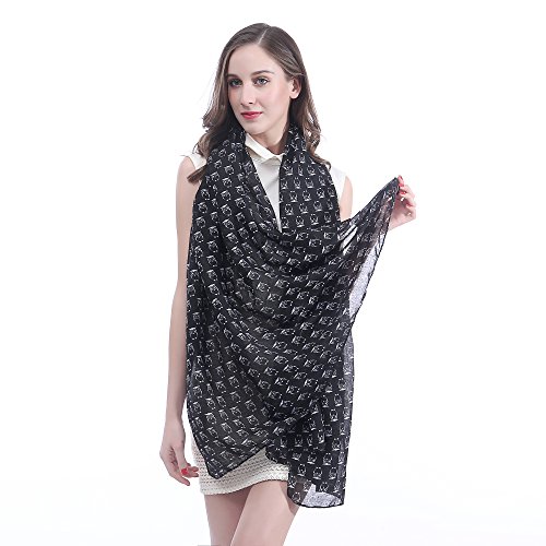 Lina & Lily Graduation Owl Print Women's Scarf Shawl Wrap Lightweight3