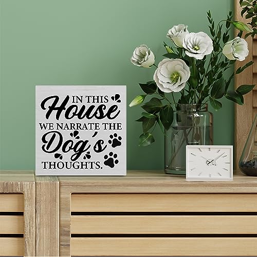 Rustic-Dog-Lover-Wooden-Box-Sign-Desk-Decor-in-This-Home-We-Narrate-the-Dogs-Thoughts-Wood-Block-Sign-Home-Tabletop-Shelf-Desk-Decoration-5-X-5-Inches Rustic Dog Lover Wooden Box Sign Desk Decor in This Home We Narrate the Dogs Thoughts Wood Block Sign Home Tabletop Shelf Desk Decoration 5 X 5 Inches
