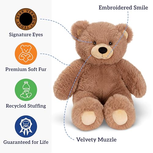 Vermont Teddy Bear Brown Teddy Bear Stuffed Animal - Cuddly Cozy Bear Plush, Hand-Stitched in Vermont - 18 Inch - Romantic Gift for Kids & Adults - Oh So Soft Collection by Vermont Teddy Bear - Image 3