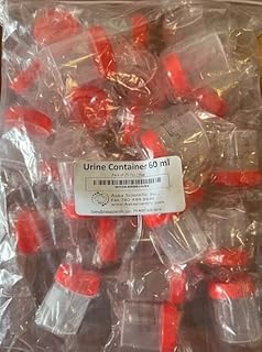 Aaka Scientific Inc., Urine Container 60 ml sterile Pack of 25 Pcs, Urine Collection Container Sterile Sample Specimen Bottle Cup 60 ml Graduated Cups Hospital Urine Collection Sample Sample Bottle