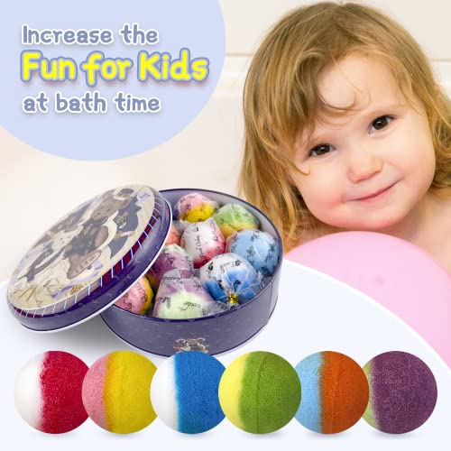 Bath Bombs For Kids,12Pcs Bath Bombs With Surprise Crystal Toys Inside, Handmade Natural And Organic Bubble Bath Bombs, Birthday Christmas Easter Gift For Girls And Boys #TOP3