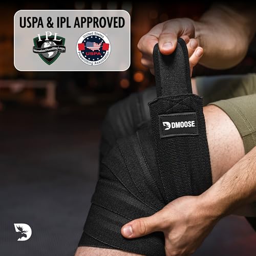 DMoose Fitness Knee Wraps for Weightlifting (Pair) - USPA Approved 78" Cotton Straps for Powerlifting, Leg Press, Squats & Joint Stability - Reinforced Stitching Knee Wrap Support for Men & Women - Image 6