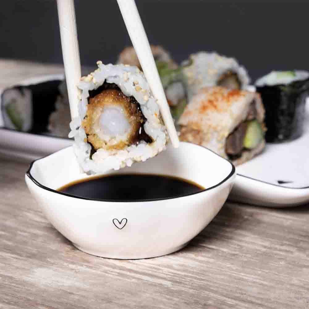 Bastion Collections Sushi Platte Heart schwarz
