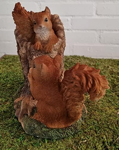 Real Life Playful Red Squirrels | Resin Home or Garden Decoration | RL-PF06-B
