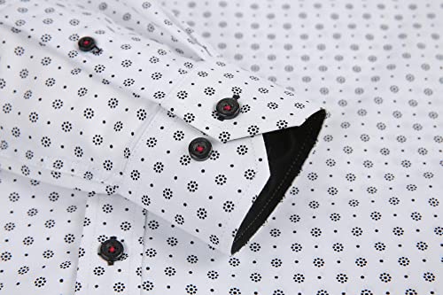Alex Vando Mens Printed Dress Shirts Long Sleeve Regular Fit Button Down Shirt