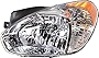 Evan-Fischer Headlight Assembly Compatible with 2007-2011 Hyundai Accent Halogen Hatchback/Sedan Driver Side