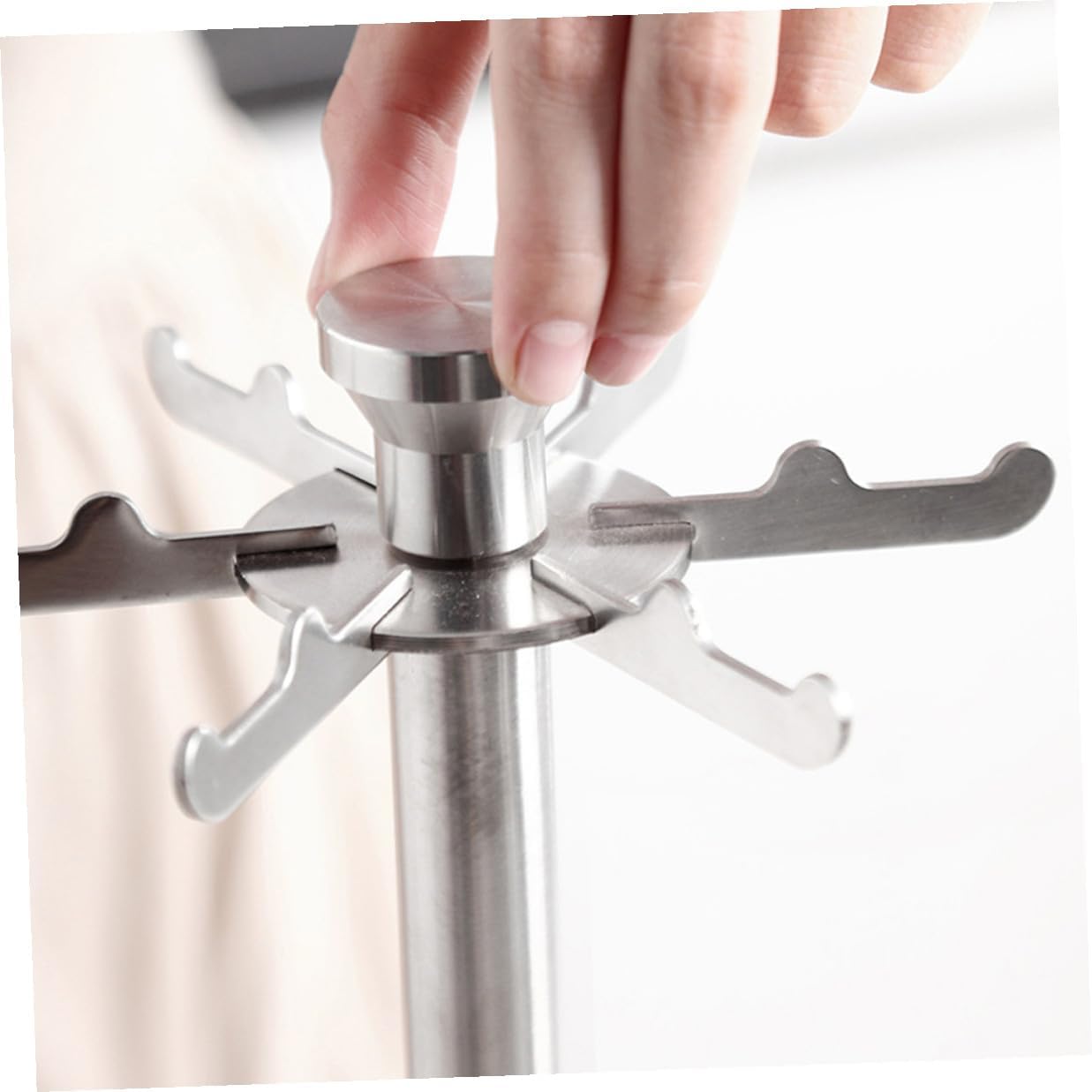 TOYANDONA Stainless Steel Kitchenwares Holder with 6 Hooks Multifunctional Utensil Rack for Shovel, Spoon, and Spatula Storage Household Kitchen Organizer