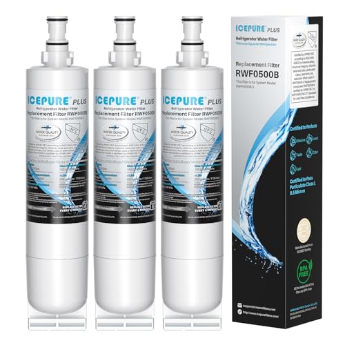 Image of ICEPURE PLUS 4396508 NSF /ANSI 53 & 42 Certified Refrigerator Water Filter, Remove Lead, Replacement for EDR5RXD1, Everydrop Filter 5, Whirlpool 4396510, WF-NLC240V, PNL240V Kenmore 46-9010 9085, 3PACK