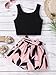 NEW 6-14 Years Seechosle Girls 2 Piece Outfits Ribbed Tank Top and Paperbag Shorts Set with Pockets (Black/pink, 11-12 Years)
