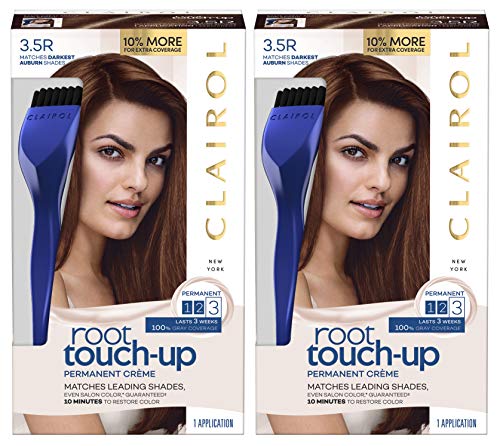 Clairol Root Touch-Up Permanent Hair Color Creme, 35R Darkest Auburn, Pack of 2 (Package may vary)