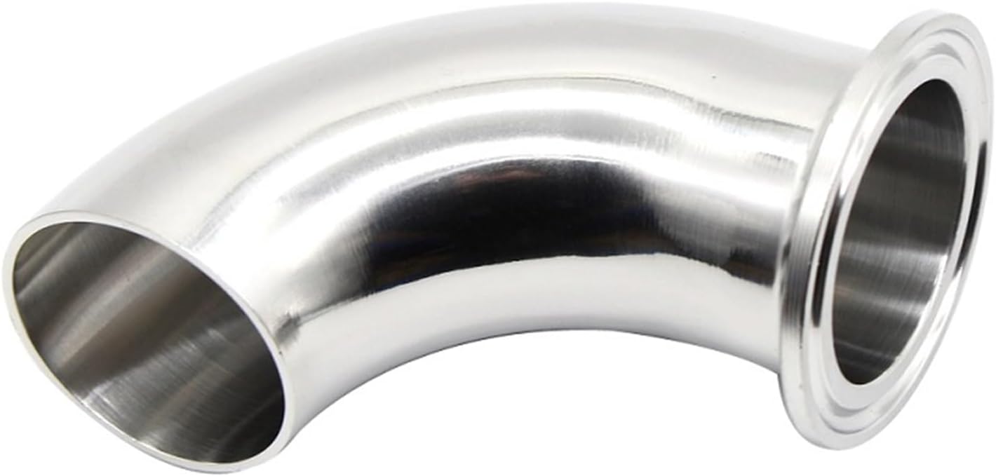 Stainless Steel Elbow 19mm-102mm Pipe OD Butt Weld 1.5"4"Tri Clamp SS304316L Stainless Steel 90 Degree Elbow Sanitary Pipe Fitting(SS316L,102mm-x ferrule 119)