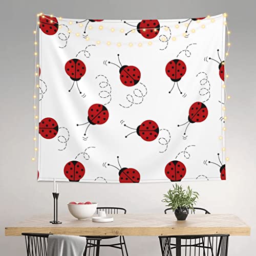 Psvod Art Ladybug Tracks Tapestry:hanging Bedroom Living Room Fabric Home Decoration Wall Hanging:wall Decoration Tapestry 60*51 Inches #TOP3