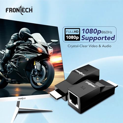 Image of Frontech HDMI Extender 30M | Full HD 1080p@60Hz | HDMI Over Cat5e /Cat6 | Plug & Play | No Power Required | Wide Compatibility | 2 Year Warranty (NC-0080)