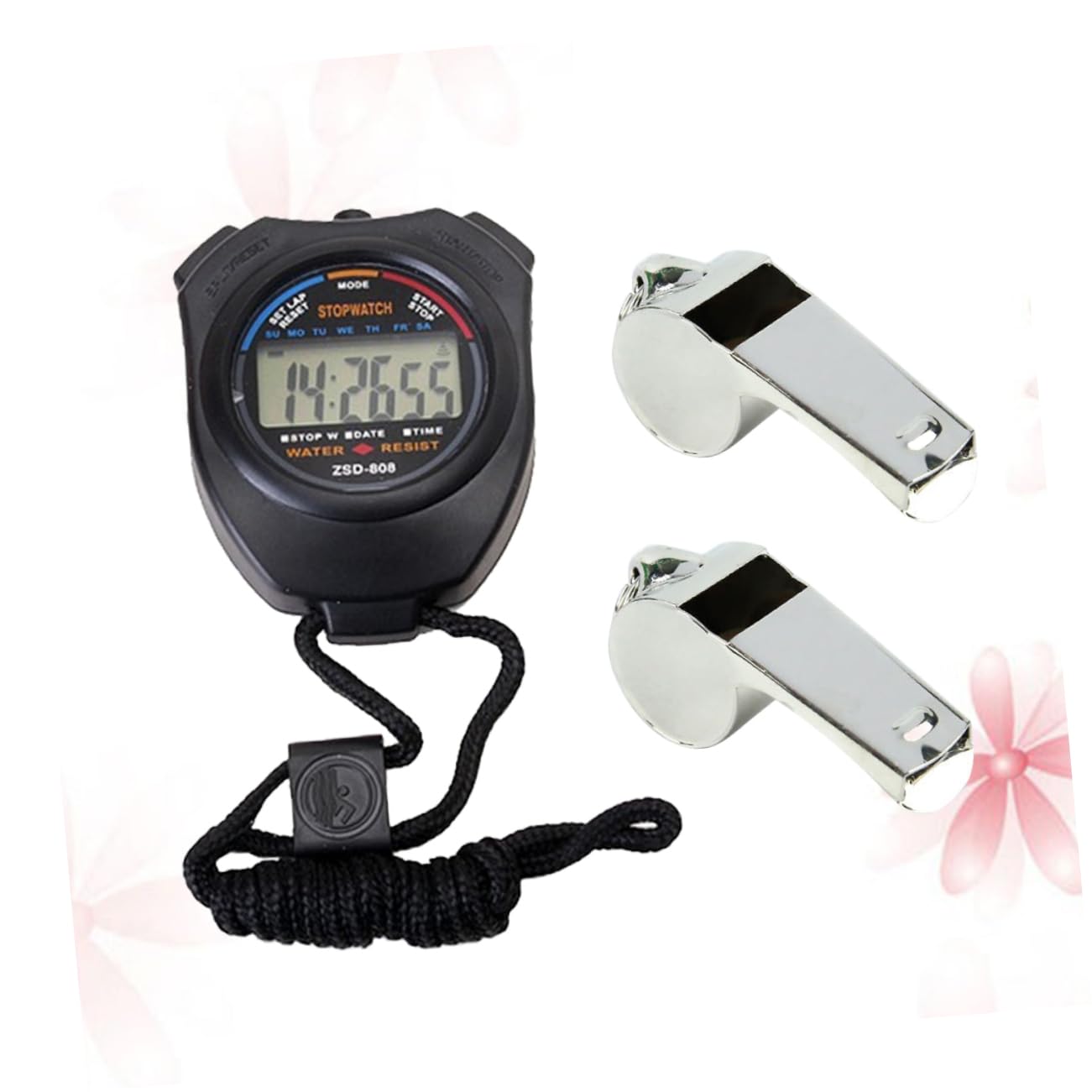 BESPORTBLE Cronometro e Fischietto 3 Pz Cronometro Professionale Timer Elettronico Fischio Gilet Da Pesca a Mosca Cronometri Per Allenatori Sportivo