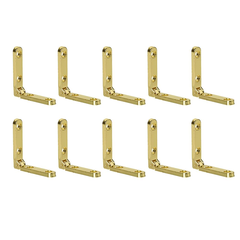 JZS 90 Degree Cabinet Hinges - Iron Support, Stable, Gold, 10PCS