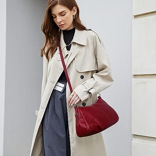 Image of HESHE Leather Purses and Handbags Hobo Shoulder Bags Tote Bag Crossbody Purse Ladies Designer Satchel Bags