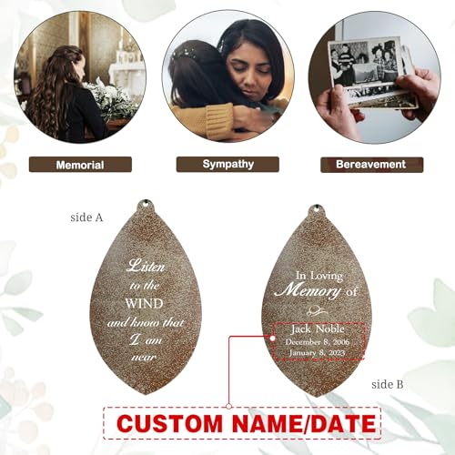 Image of ASTARIN Personalized Name 35 inch Memorial Wind Chimes, Metal Sympathy Gifts for Loss of Mother Father Loved One, Bereavement Wind Chime in Memory Gift, Decor Outdoor Garden Patio, Produced in Texas