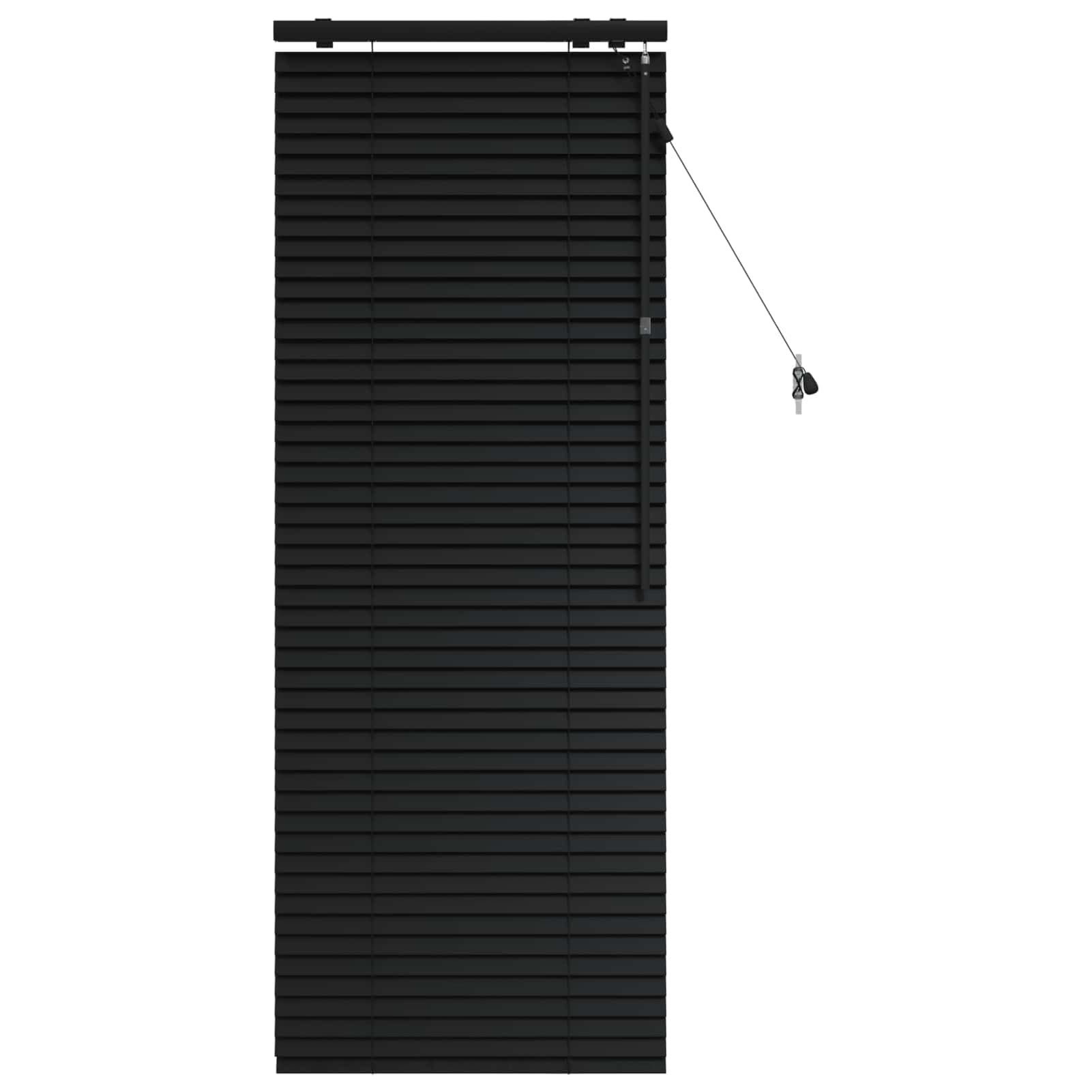 Tidyard Jalousie Schwarz 55 x 160 cm 35 mm Massives Paulownia-Holz, Kunststoffjalousie Sonnenschutz Verdunkelungsrollo für Mietwohnung Studentenbude42015482