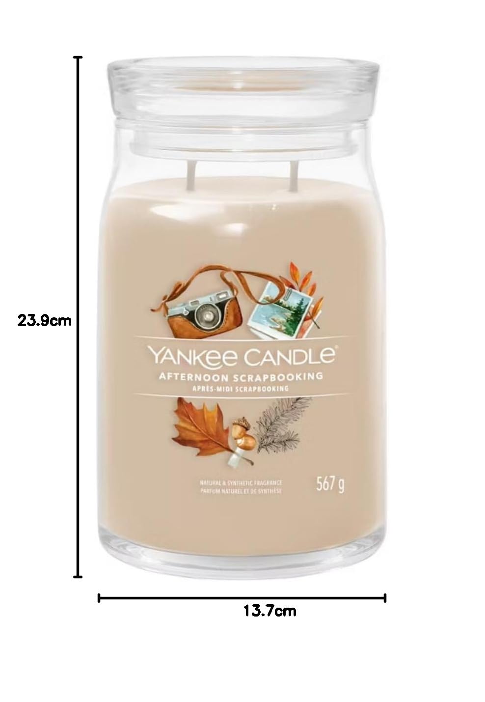 Yankee Candle Signature candela profumata, giara garnde signature Afternoon scrapbooking,