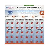 America Hears Size 13 Hearing Aid/Amplifier Batteries 40 Pack (Zinc Air Activated and Mercury Free)