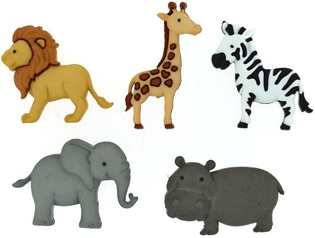 Jesse James Dress It Up Embellishments Zoo Cuties, Acrylic, Multicoloured, 0.55 x 2.9 x 3.65 cm
