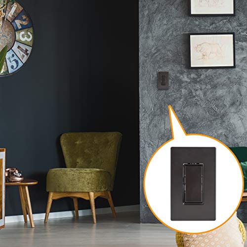Enerlites Elite Series Decorator Rocker Light Switch, 15A 120V/277V, Gloss Finish, Single Pole, 3 Wire, Grounding Screw, Residential Grade, Ul Listed, 91150-Db, Dark Bronze #TOP3