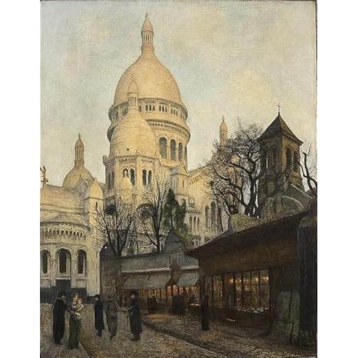 CemELi Pinturas Famosas Foto Sobre Lienzo pared Famosos Cuadros Sacre Coeur Montmartre París Hans Heyerdahl para la Decoración del Hogar del Dormitorio 60x90cm