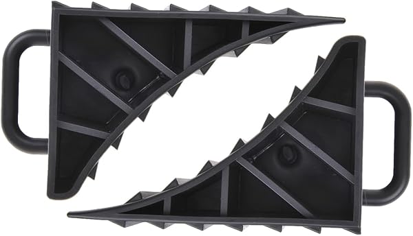 ProPlus Set de 2 Cales de Roue en Plastique avec Poignée – Sécurisation remorque, Caravane et véhicule – Charge par essieu Jusqu’à 4000 kg – Noir - 3