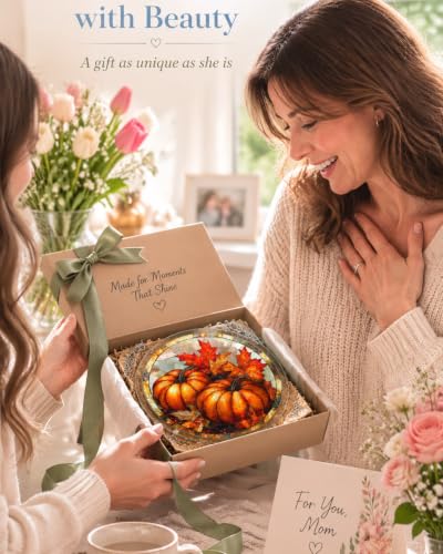 Image of Acrylic Jigsaw Puzzle Suncatcher Maple Leaf Pumpkin Adult Puzzles Gift 6.3 inch