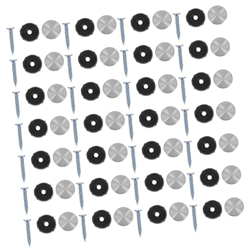 GETAJGHSD 100個 ステンレス製ミラースクリュー 装飾キャップ付き 鏡 広告ボード用 ネジカバー ビス隠し 耐湿性と強力固定でバスルーム対応