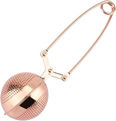 Miniatura 9 de Colador de té a presión con asa para té de hojas sueltas, infusor de té de oro rosa, infusor de té suelto más pronunciado, cucharas de filtro de té,