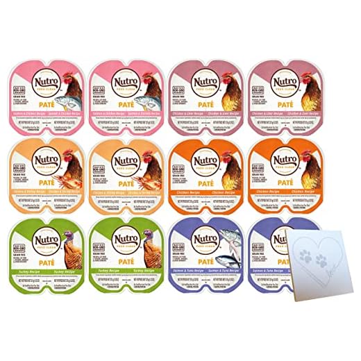 Nutro-Perfect Portions Grain Free Variety Pack - 6 Total Flavors: Real Salmon & Tuna, Chicken & Shrimp, Chicken & Liver, Turkey, Salmon and Chicken (12 cans Total, 24 Servings)