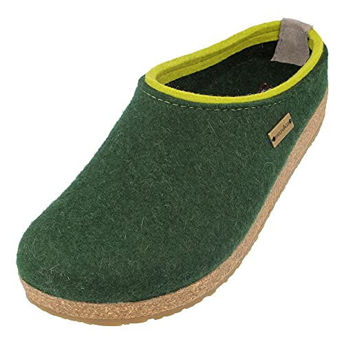 HAFLINGER Grizzly Kris Filzpantoffel Hausschuh Filzclog Grün (Eibe 335),...