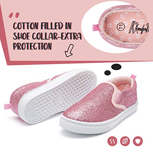 Image of K KomForme Boys & Girls Slip on Shoes, Toddler Canvas Walking Shoes | Lightweight, Comfortable
