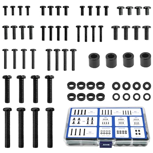 Digank TV Bracket Screws 68pcs M4 M5 M6 M8 Universal VESA Screws Washers & Spacers for Most TV Stand Mount & Bracket