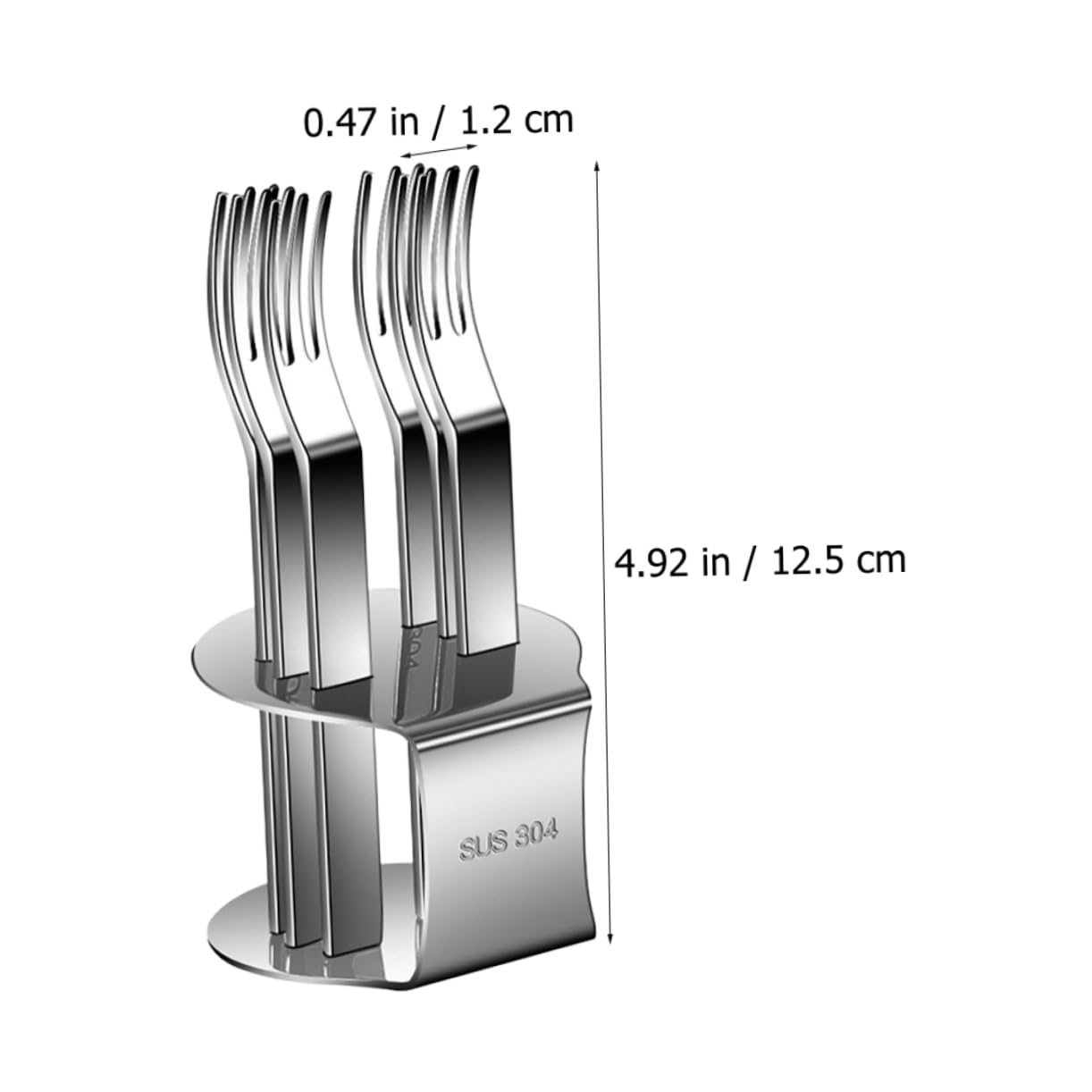 SOLUSTRE 1 Set Portable Stainless Steel Fruit Forks Food Picks with Rack for Desserts Snacks Camping Elegant Design for Sharing with Friends and Family