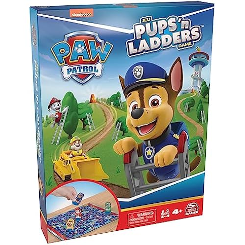 Spin Master Games, PAW Patrol Pups ‘N Ladders Game, PAW Patrol Toys, Classic Activity Toy, for Kids & Family, 2-4 Players, for Ages 4 & Up