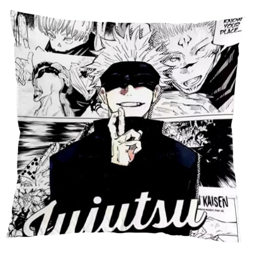 Clokelai Jujutsu Kaisen Cushion Cover Jujutsu Kaisen Kissenbezuge 45x45cm Dekorative Pillow Case Super Soft GojoSatoru Kissenbezuge Home Soft & Comfortable