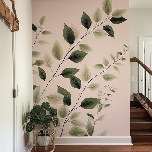 Vinilo decorativo hojas enredadera vertical 40.64x40.64 cm