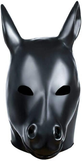 Latex Hood Horse Animal Rubber Mask Fetish Larp Gears Costume Party
