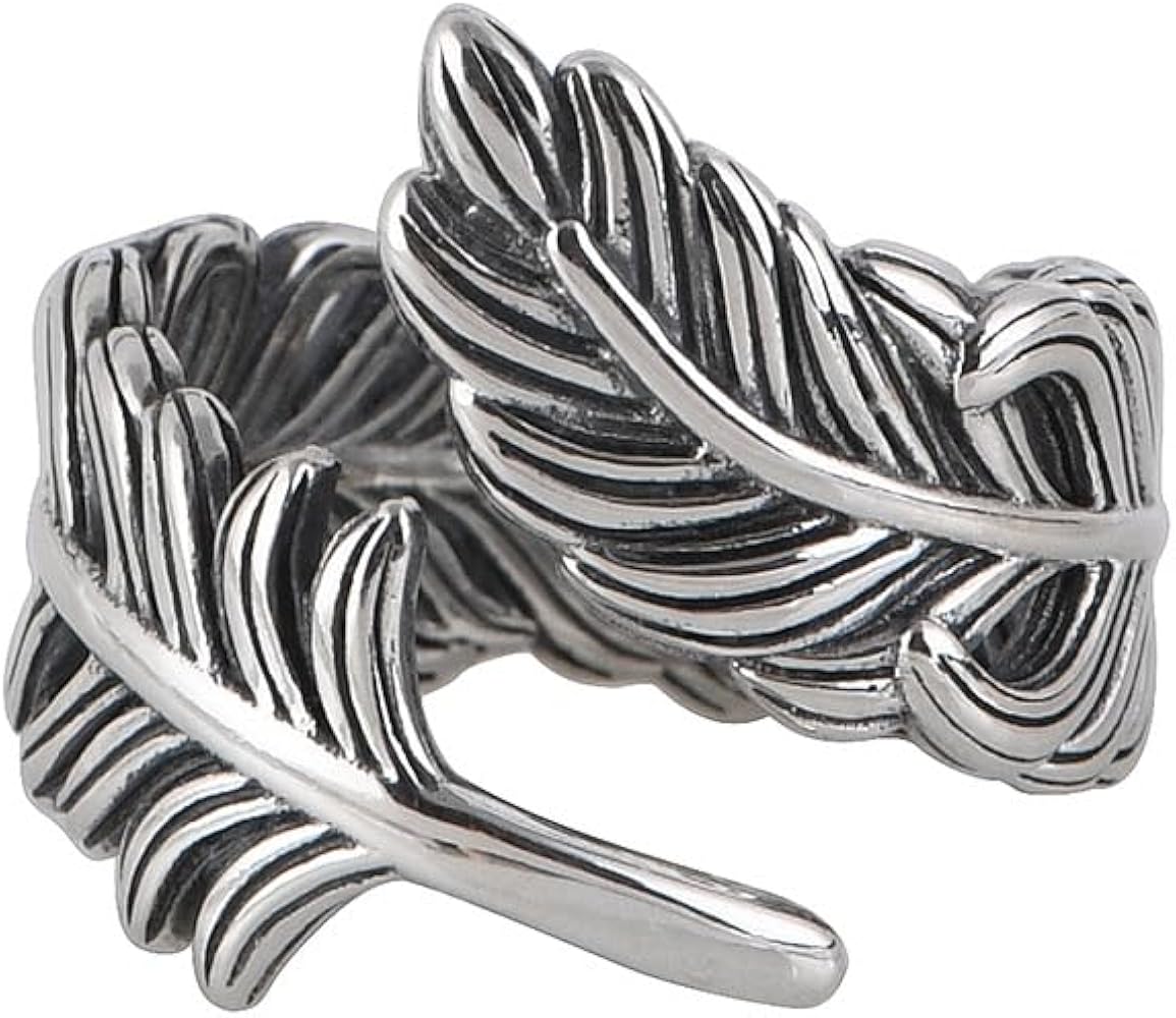 Amazon | JadeAngelフェザーリング、ヴィンテージ925スターリング