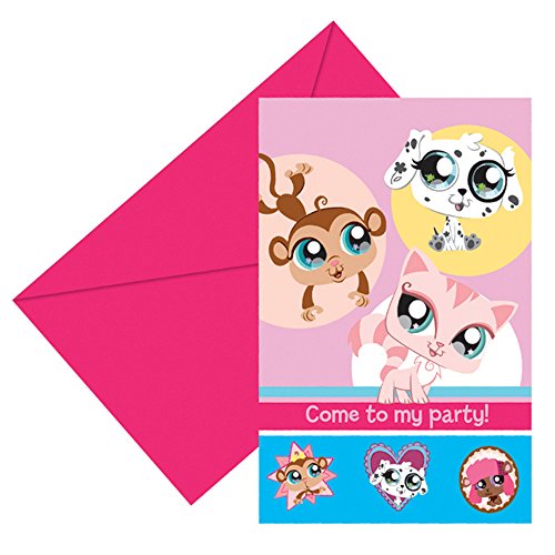 Confezione 6 inviti festa Littlest Pet Shop