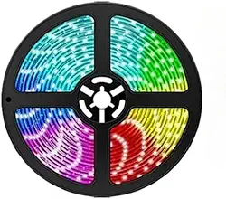 Fita LED 5050 SUPER LED ULTRA RGB 12V 300 LEDS FITA + CONTROLE + FONTE | 16 CORES luz de led para Decoração Interna de Quarto, Sala, TV e Festas(Com Fonte,5 Metros)