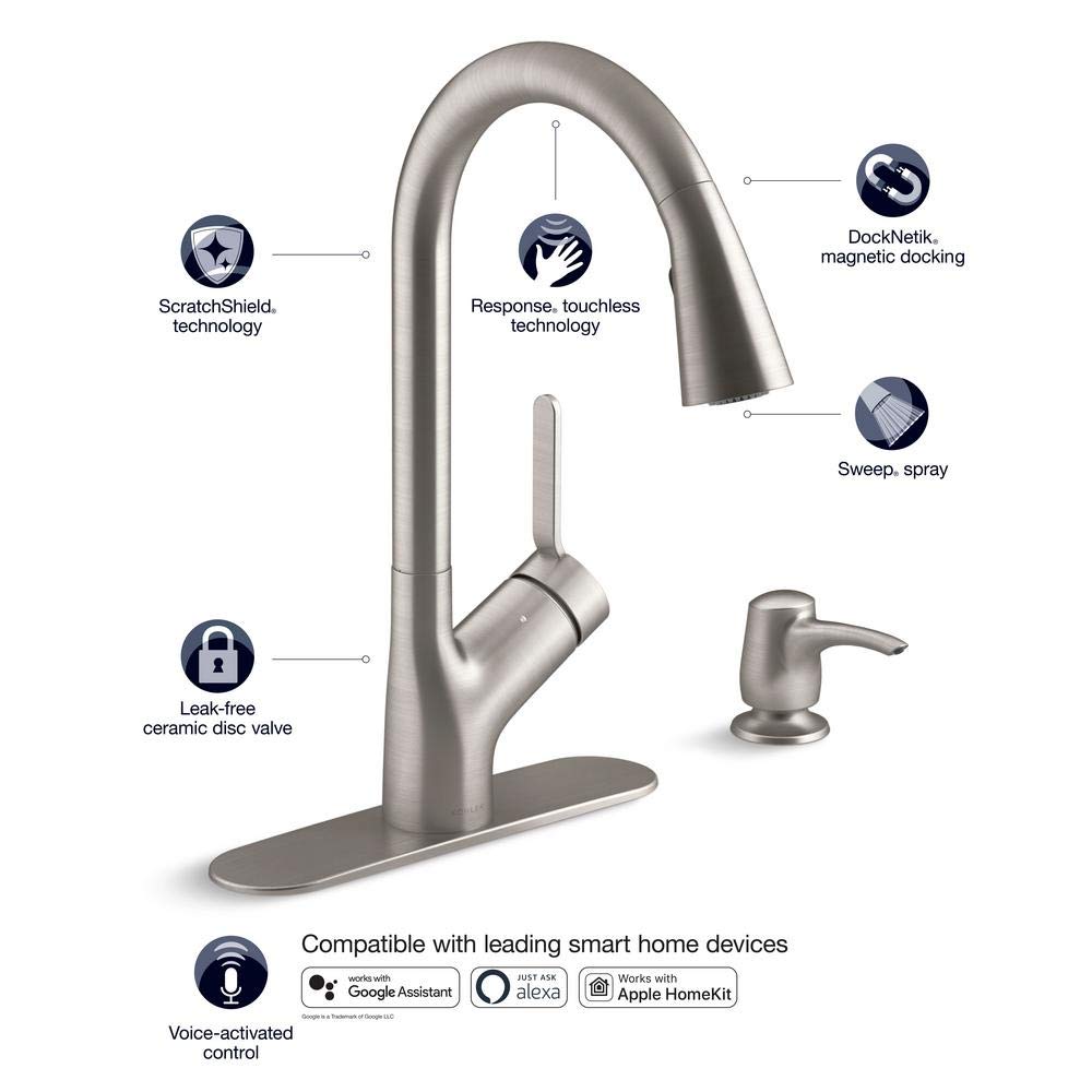Kohler Setra　水栓　シングルハンドル　タッチレス　プルダウンスプレー Amazon.co.jp: Kohler Setra シングルハンドル プルダウン