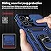 Vinve for iPhone 13 Pro Case, Slide Lens Cover, HD Screen Protector, Military Grade Drop Protection, Magnetic Rotated Ring Holder Kickstand Phone Case,Navy Blue