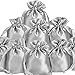 50 Pcs 3 x 4 Sacs en Satin avec Cordon de Serrage Pochette de Cadeau Mini Sacs à Bijoux Petits Sachets de Faveur de Mariage Pochettes à Bonbons en Tissu Satiné Doux pour Fête (Argent)